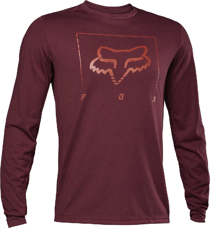 Fox Racing Ranger Dri Release MD Long Sleeve MTB Jersey - Tred - Dark Maroon