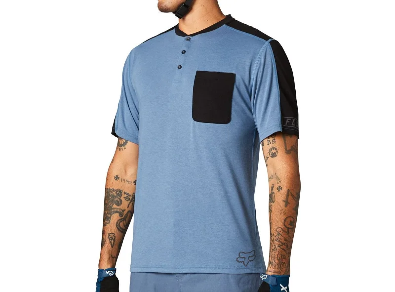 Fox Racing Ranger DR Short Sleeve Henley - Matt Blue