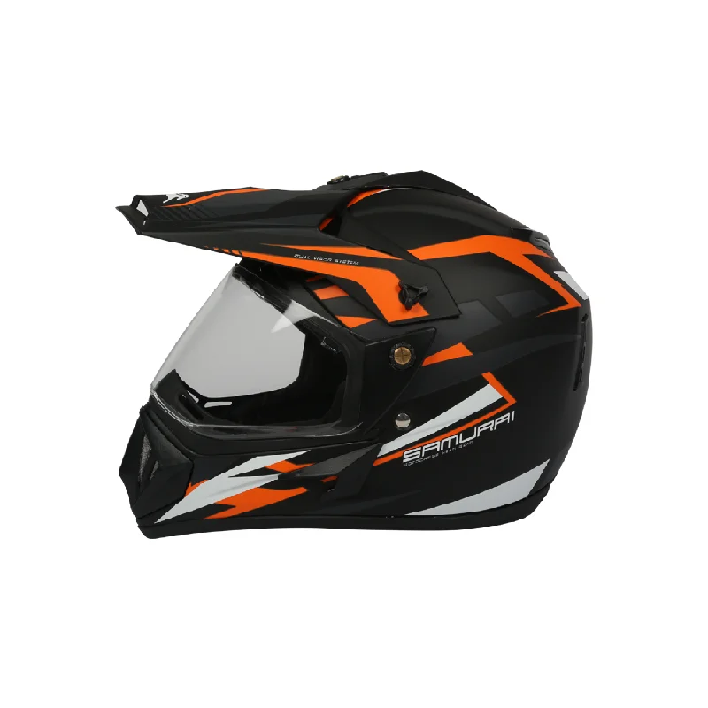 TVS Motorbike Helmet Black Orange and White