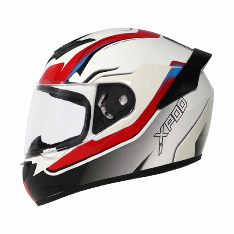 TVS XPOD Aerodynamic Helmet for Men- ISI & DOT Certified, Ultrawide Visor, Quick Release Strap – Premium Bike Helmet with Enhanced Air Circulation (Speedy White & Red)