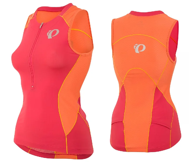 Pearl Izumi Elite Pursuit Tri Sleeveless Jersey - Womens - Rouge Red-Clementine