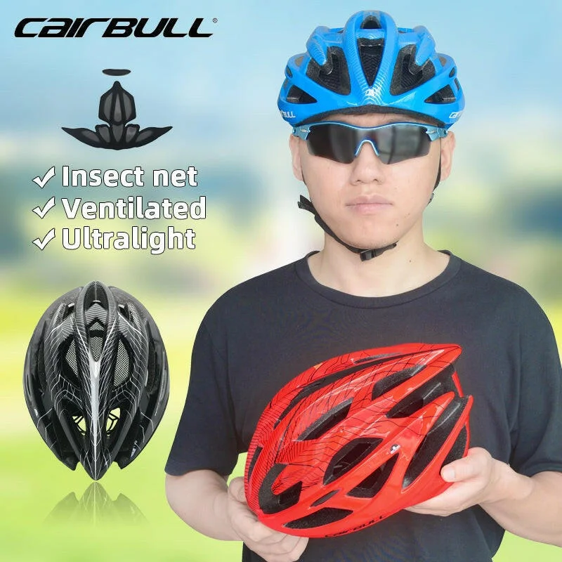 Cairbull Road Cycling Helmet for Men Women Integrally-Molded Safety Helmet With Insect Net Ultralight Bicycle helmets Ventilated