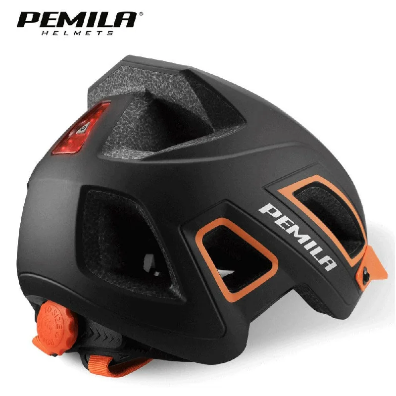 PEMILA Men MTB Bicycle Helmet Bike Safely Cap Ultra-lightweight Mountain Road Cycling Sports Riding Helmets With LED Tail light