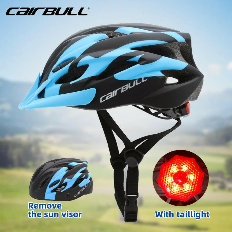 CAIRBULL Road Bike Helmet Men Women Outdoor Ultralight Cycling Safety Helmet Mtb Mountain Bicycle Helmets with Rear Light Visor