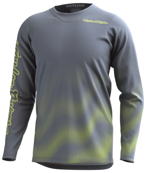 Troy Lee Designs Skyline Chill Long Sleeve MTB Jersey - Waves - Light Gray - 2023