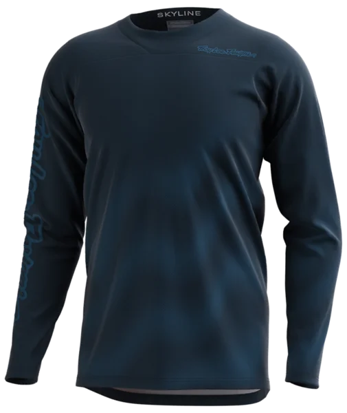 Troy Lee Designs Skyline Chill Long Sleeve MTB Jersey - Waves - Dark Slate-Blue - 2023