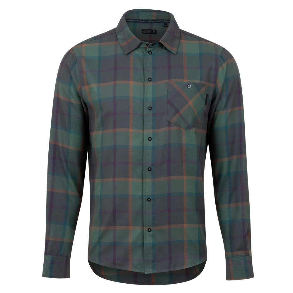 Pearl Izumi Rove Flannel Long Sleeve Shirt - Sage-Pale Pine Plaid