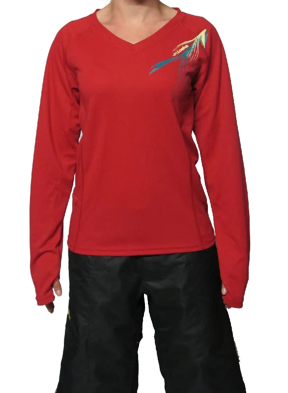 Loeka Kasista V-Neck Long Sleeve MTB Jersey - Womens - Tango Red