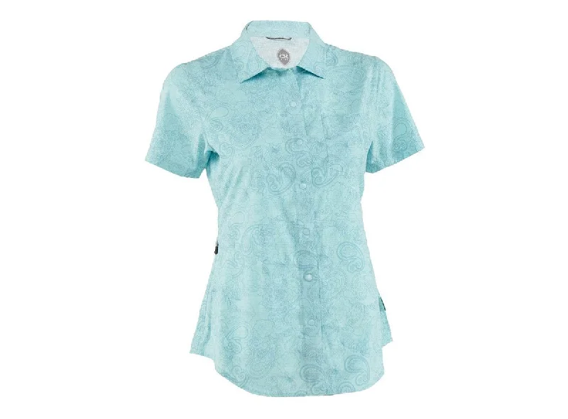 Club Ride Camas Cactus Print Short Sleeve Top - Womens - Angel Blue Print