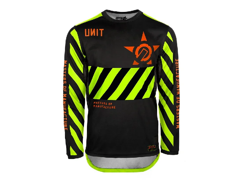 Unit Hazard Long Sleeve MX Jersey - Slim Fit - Black-Yellow - 2021