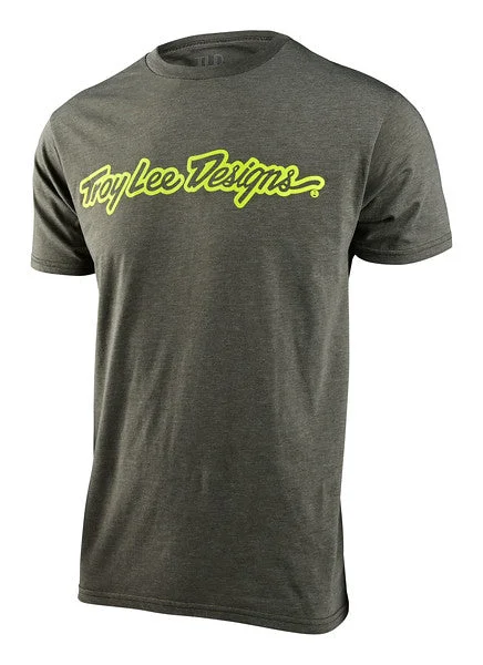 Troy Lee Designs Signature Short Sleeve Tee - Olive Heather