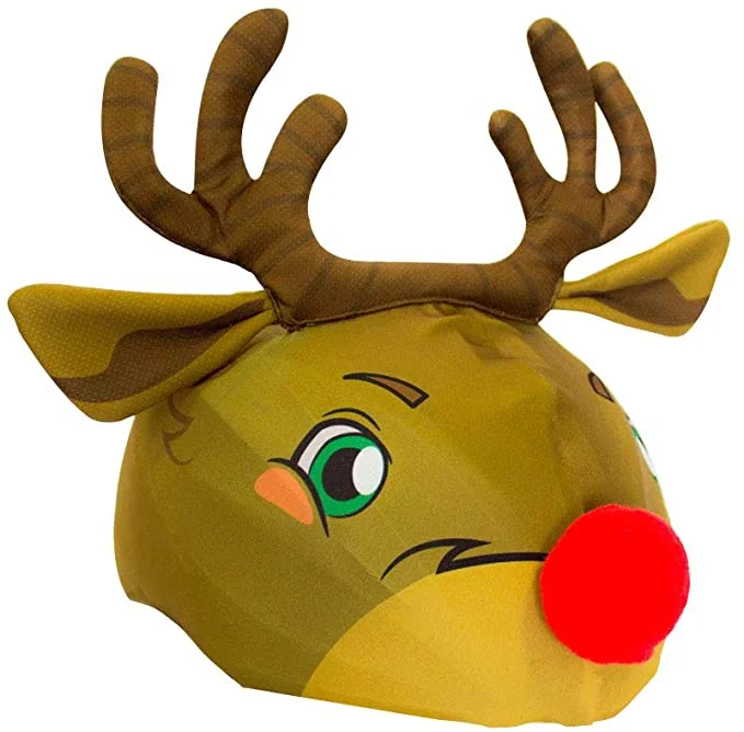 Rudolph Reindeer Santa Christmas Helmet Cover for Snowboard Cycling