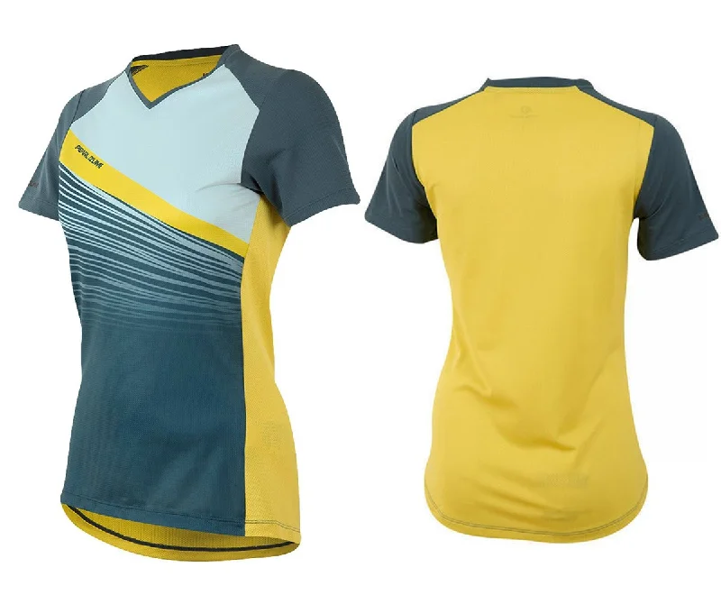 Pearl Izumi Launch Short Sleeve MTB Jersey - Womens - Blue Steel-Skylight Fracture