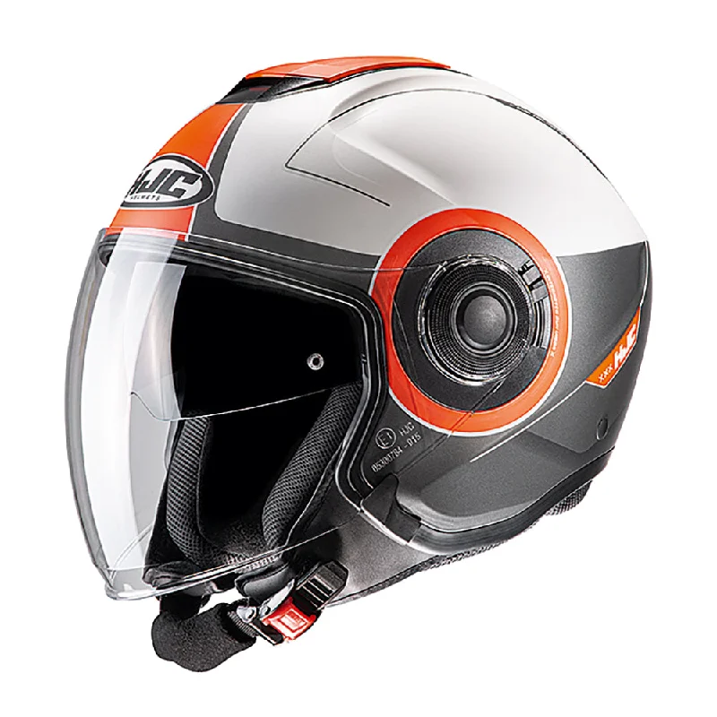 HJC I40 Panadi MC7SF Black White Orange DVS Open Face Helmet