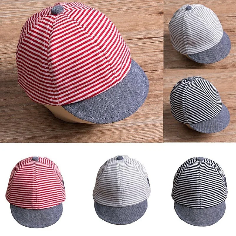 Baby Kids Boys Girls Fashion Stripe Star Decor Cotton Soft Beret Hat Sun Cap