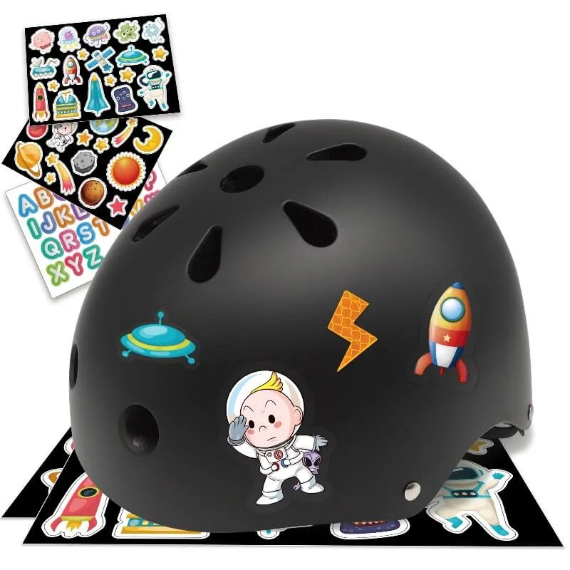 (🚀 Outer Space) Kids Helmet with DIY Stickers for Toddler, Boy, Girl