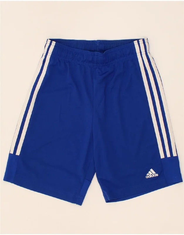 ADIDAS Boys Aeroready Sport Shorts 11-12 Years Blue Polyester