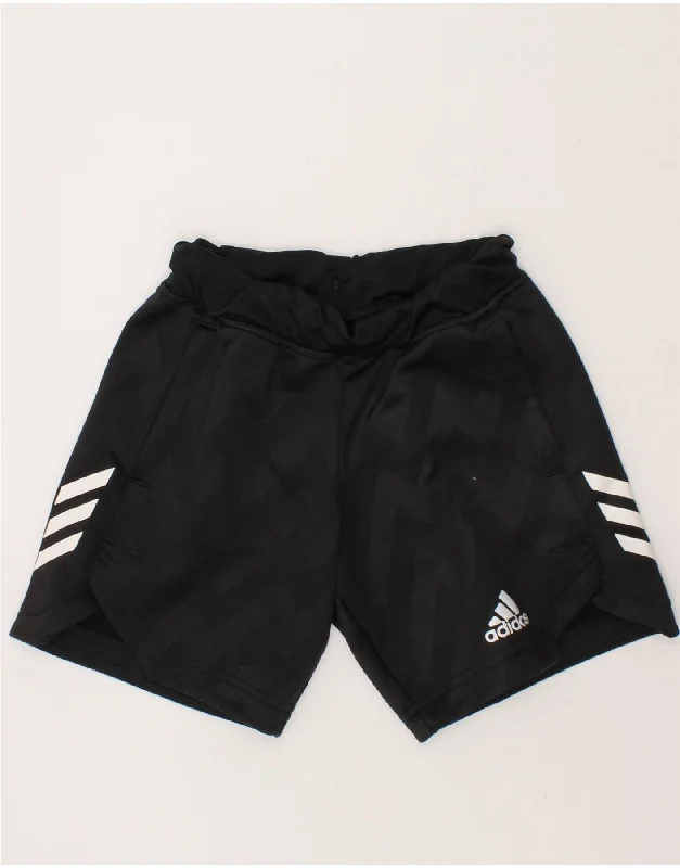 ADIDAS Boys Aeroready Sport Shorts 4-5 Years Black Chevron Polyester