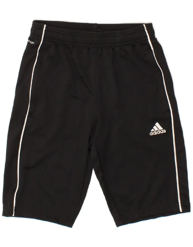 ADIDAS Boys Aeroready Sport Shorts 8-9 Years Black Polyester