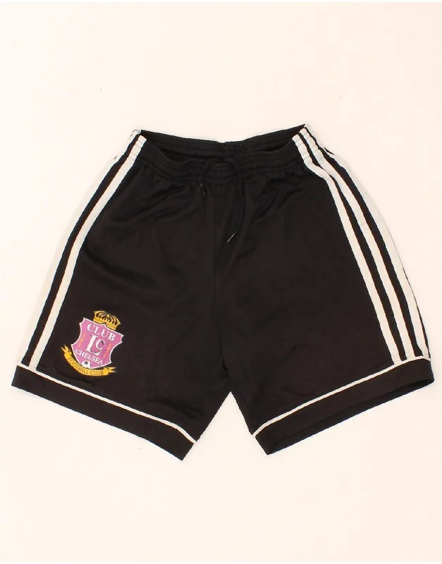 ADIDAS Boys Chelsea FC Graphic Sport Shorts 11-12 Years Black Polyester