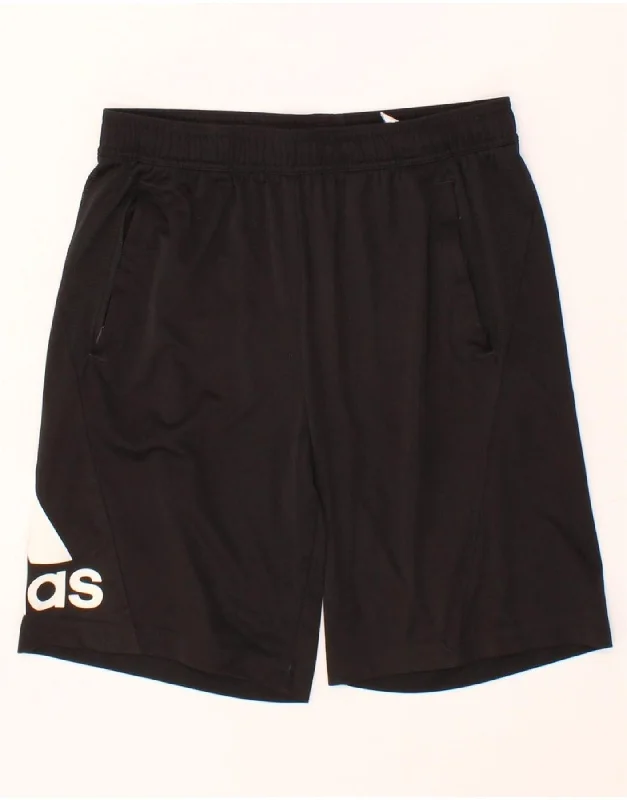 ADIDAS Boys Climacool Graphic Sport Shorts 13-14 Years Large Black