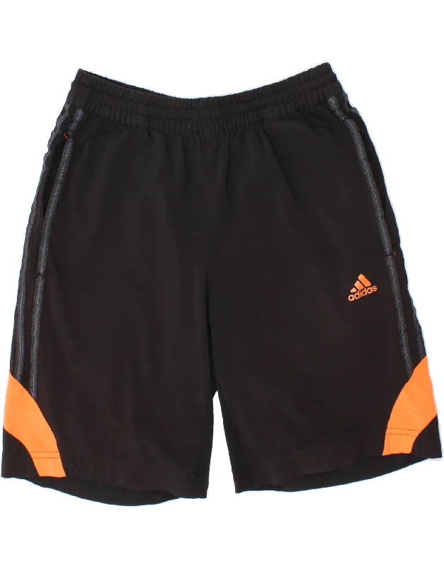 ADIDAS Boys Climacool Sport Shorts 11-12 Years Black Polyester