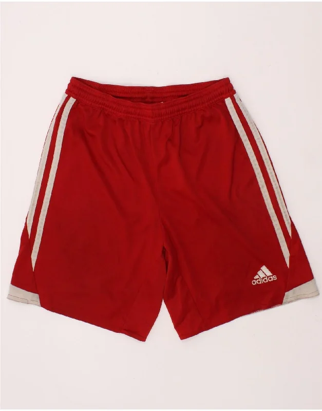 ADIDAS Boys Climacool Sport Shorts 11-12 Years Large Red Colourblock