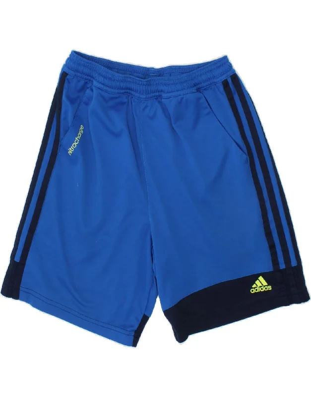 ADIDAS Boys Climacool Sport Shorts 9-10 Years Blue Colourblock