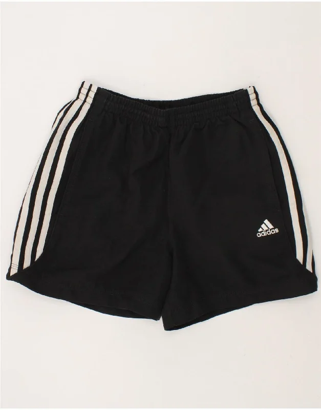 ADIDAS Boys Climalite Sport Shorts 11-12 Years Black Polyester