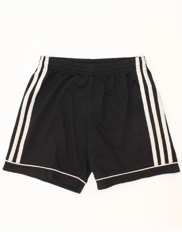 ADIDAS Boys Climalite Sport Shorts 9-10 Years Black Polyester