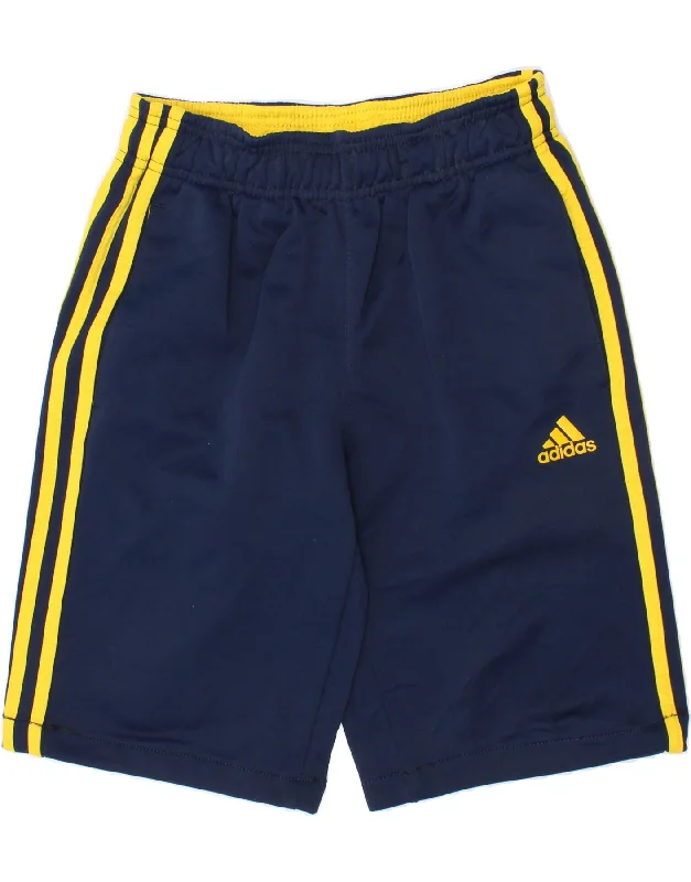 ADIDAS Boys Climawarm Sport Shorts 10-11 Years Medium  Navy Blue Polyester