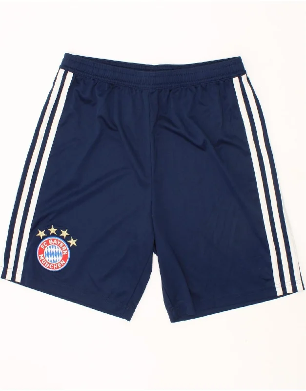 ADIDAS Boys FC Bayern Munchen Sport Shorts 13-14 Years Navy Blue Polyester