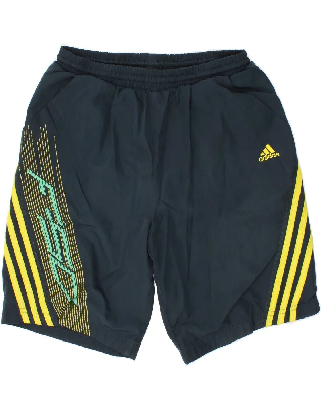 ADIDAS Boys Graphic Sport Shorts 12-13 Years  Navy Blue Polyester