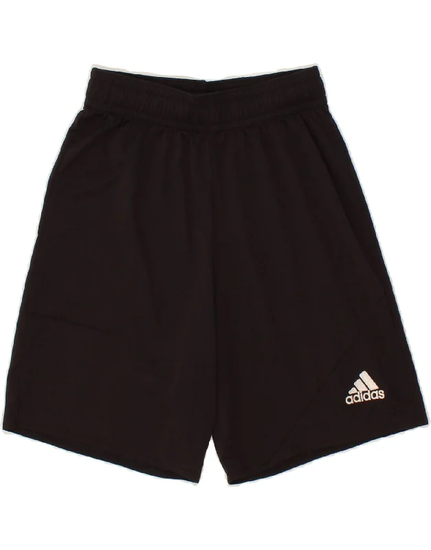 ADIDAS Boys Graphic Sport Shorts 13-14 Years XL Black Polyester