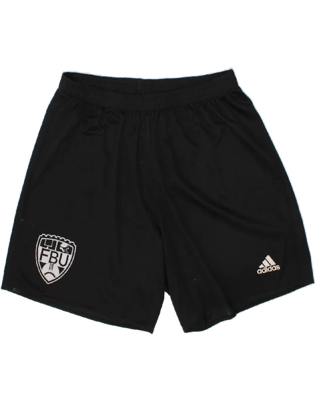 ADIDAS Boys Sport Shorts 10-11 Years Medium Black Polyester