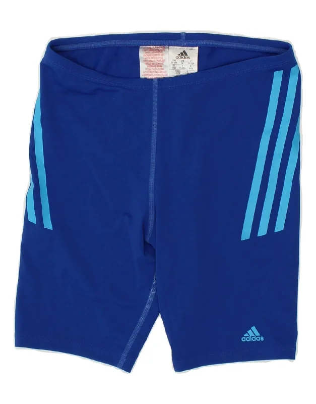 ADIDAS Boys Sport Shorts 11-12 Years Blue Polyester