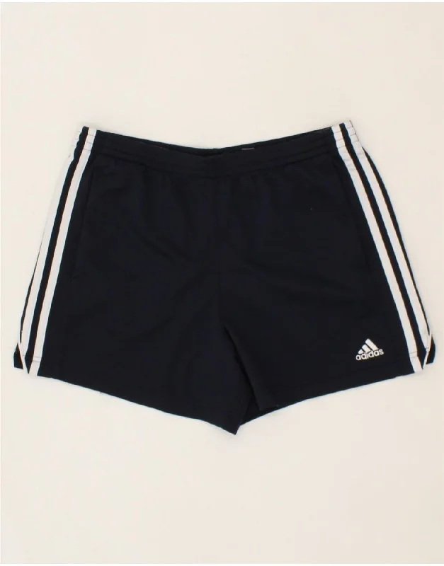 ADIDAS Boys Sport Shorts 13-14 Years Navy Blue Polyester