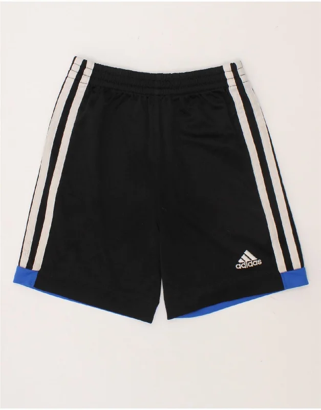 ADIDAS Boys Sport Shorts 2-3 Years Black Polyester