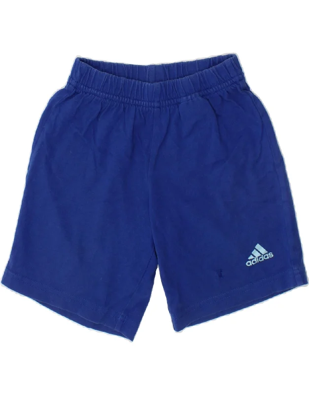 ADIDAS Boys Sport Shorts 3-4 Years Blue Cotton