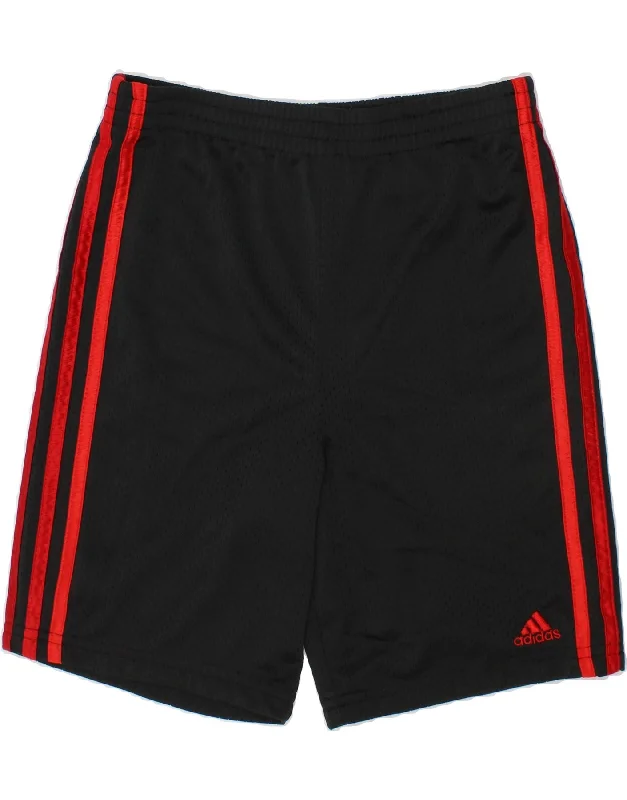 ADIDAS Boys Sport Shorts 6-7 Years Black Polyester