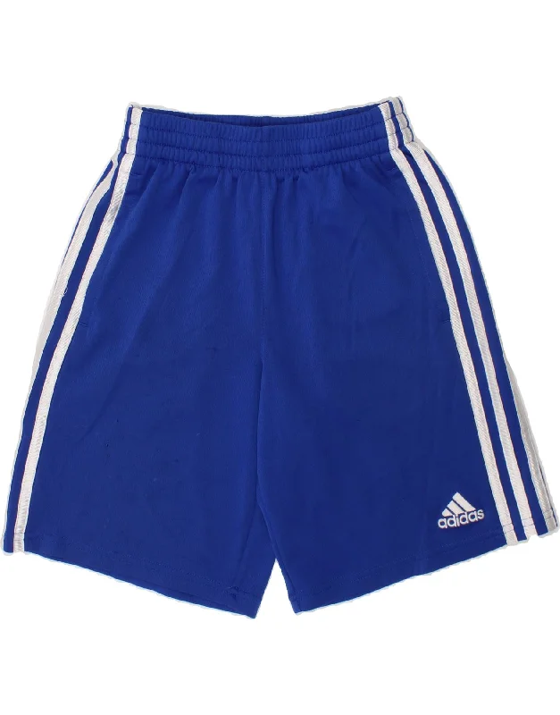 ADIDAS Boys Sport Shorts 7-8 Years Small  Blue Polyester