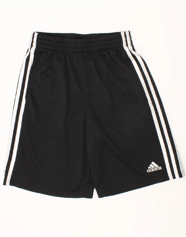 ADIDAS Boys Sport Shorts 8-9 Years Medium Black Polyester