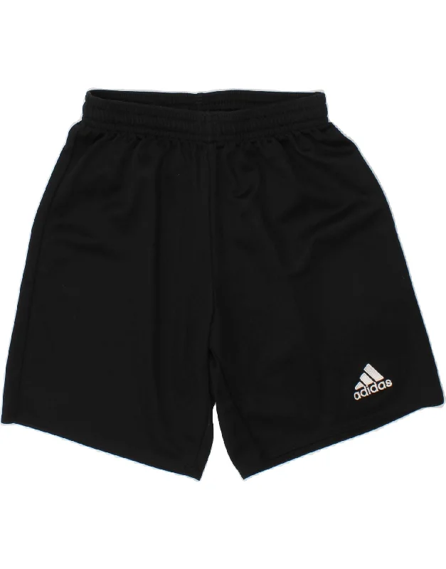 ADIDAS Boys Sport Shorts 9-10 Years Black Polyester