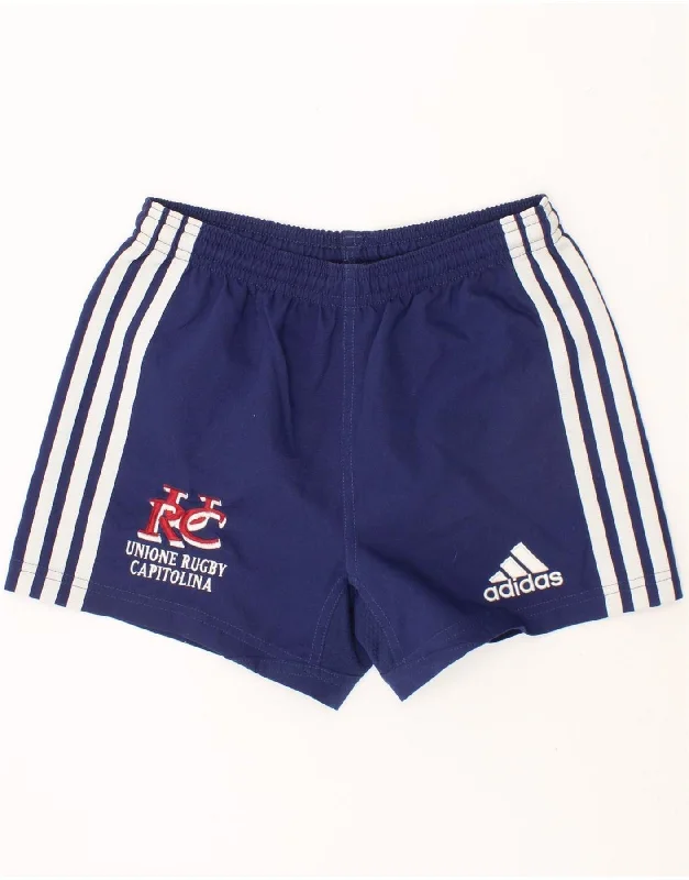 ADIDAS Boys Unione Rugby Capitolina Sport Shorts 7-8 Years Navy Blue