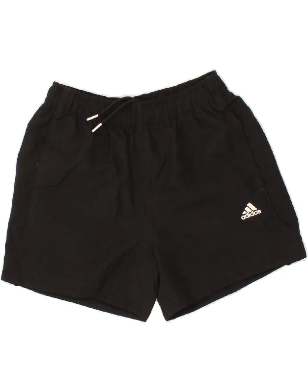 ADIDAS Girls Climalite Sport Shorts 12-13 Years Black Polyester