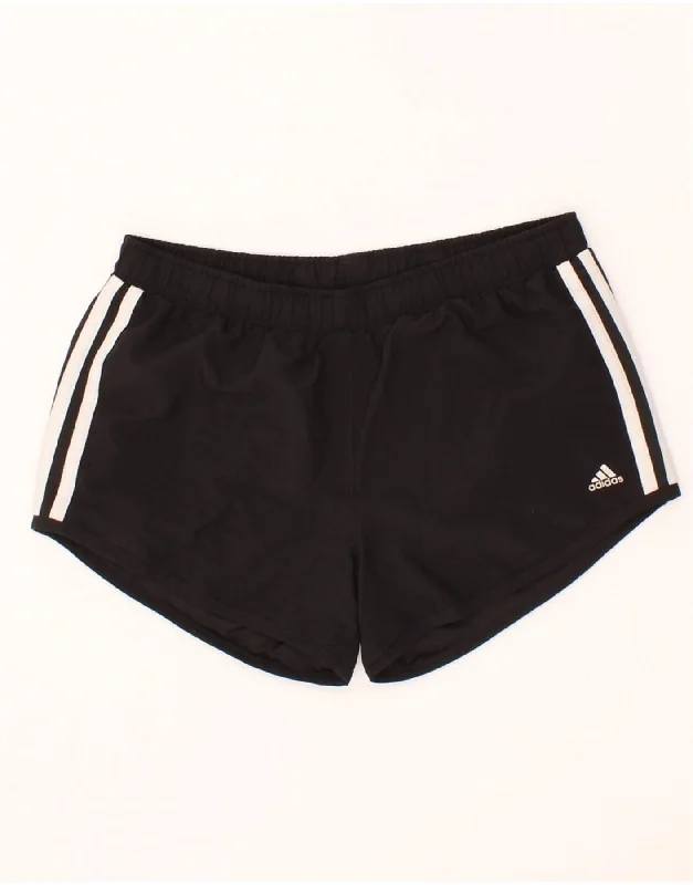 ADIDAS Girls Sport Shorts 14-15 Years Black Polyester