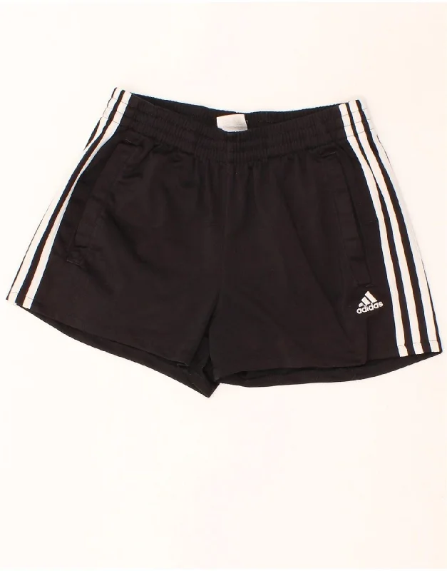 ADIDAS Girls Sport Shorts 15-16 Years Black Polyester