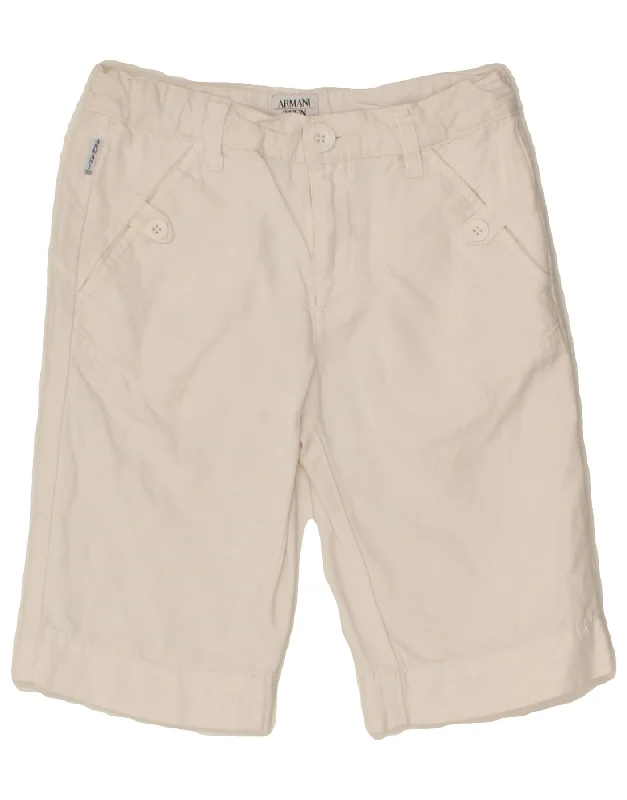 ARMANI Girls Bermuda Shorts 7-8 Years W22  White Cotton