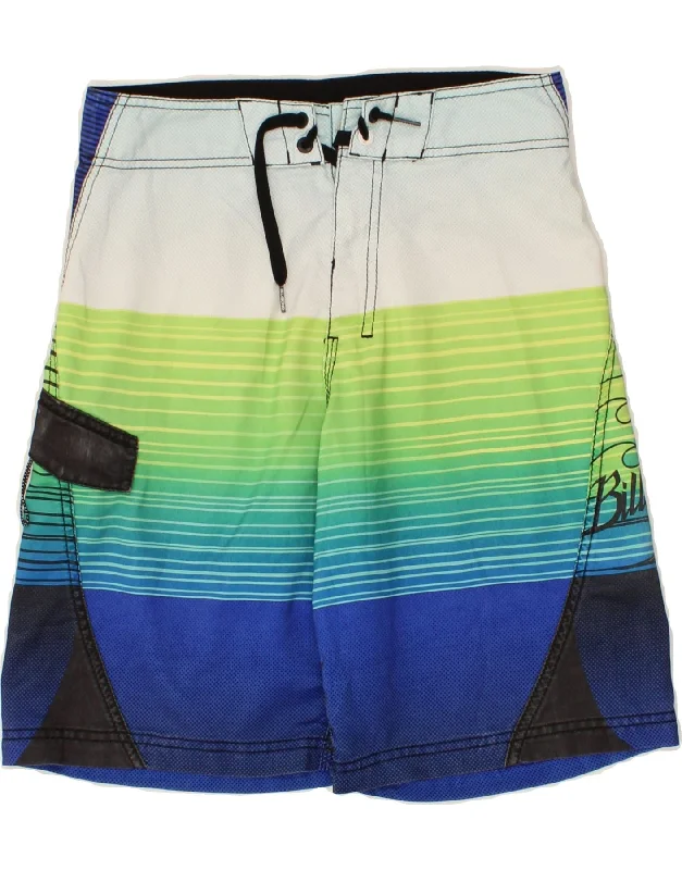 BILLABONG Boys Graphic Swimming Shorts 13-14 Years Multicoloured Striped