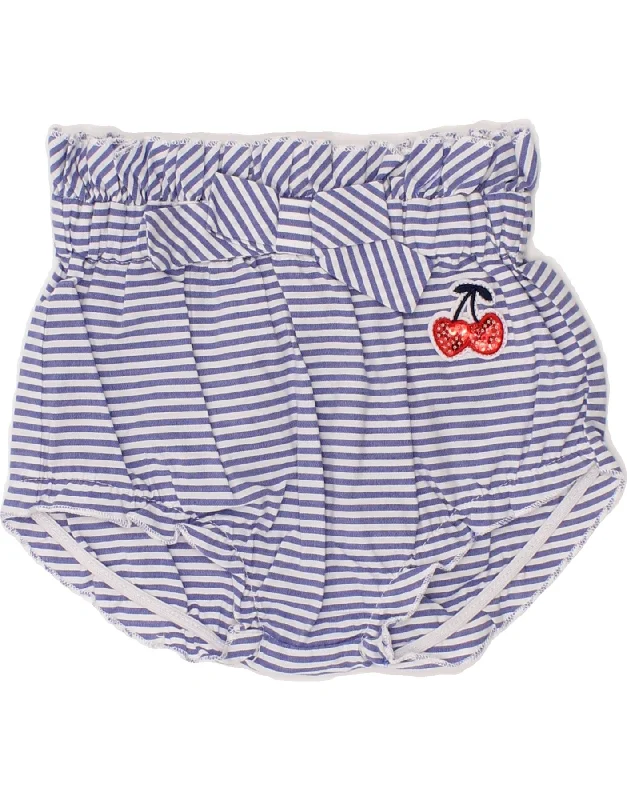 BRUMS Baby Girls Sport Shorts 3-6 Months Blue Striped Cotton